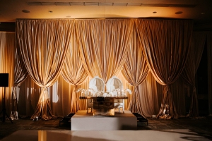 TRIPLE LAYER SWAG LUXURY WEDDING NOBU EDEN ROC MIAMI