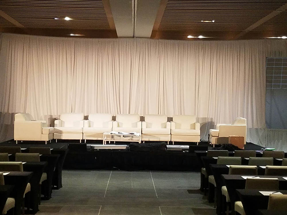 White velour pipe and drape rental Palm Beach Miami Fort Lauderdale