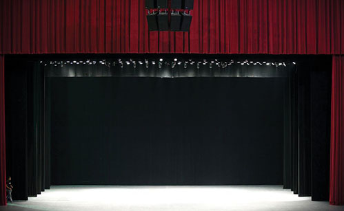 White Pleated Stage Drape Theatre or Club 6m X 3m 